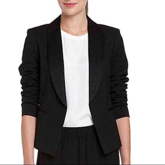 Theory Black Blazer With Satin Collar